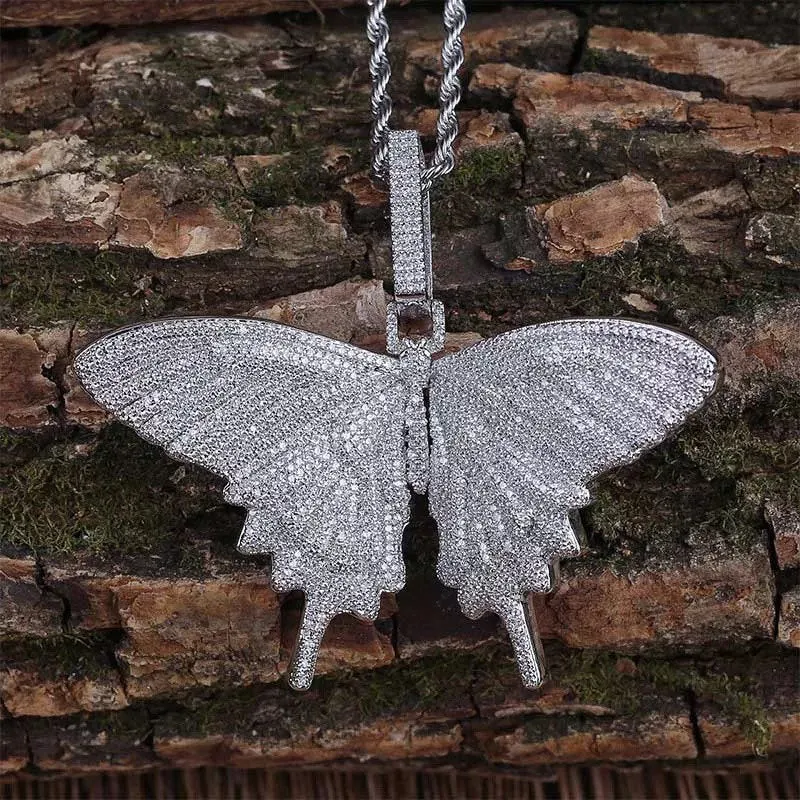 BIG cz butterfly tennis choker