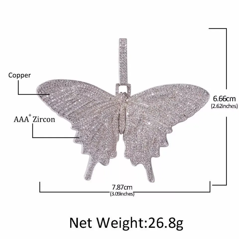 BIG cz butterfly tennis choker