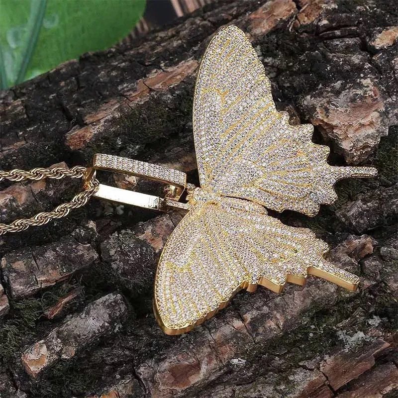 BIG cz butterfly tennis choker