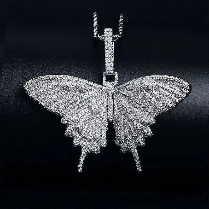 BIG cz butterfly tennis choker