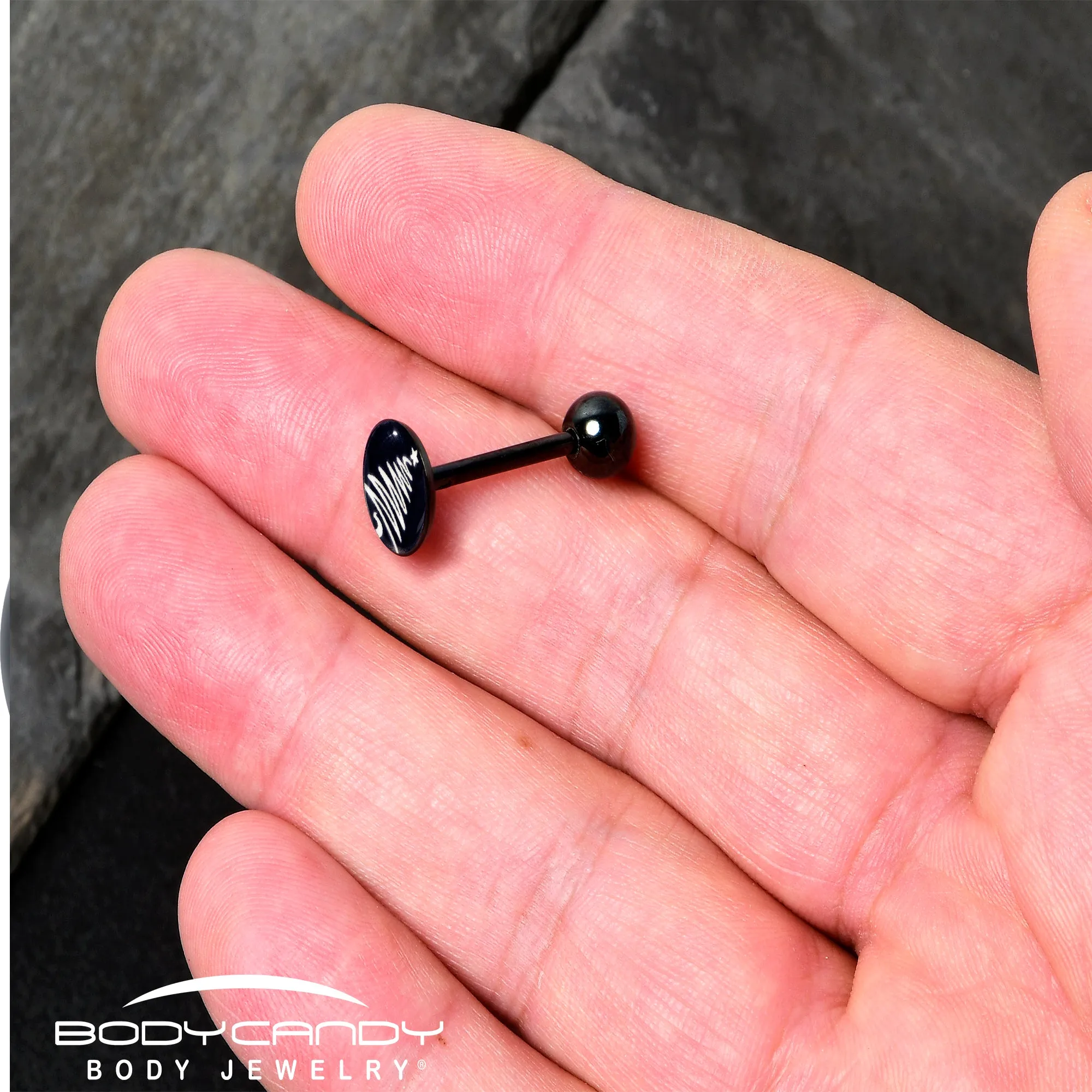 Black Glow in the Dark Holiday Christmas Tree Tongue Ring