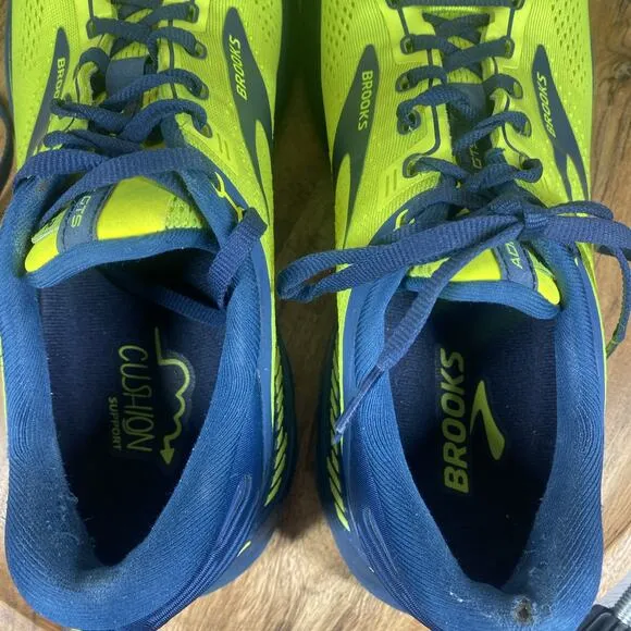 Brooks Adrenaline GTS22 Nightlife Titan Mens Neon Green Size 11.5 Running Shoes