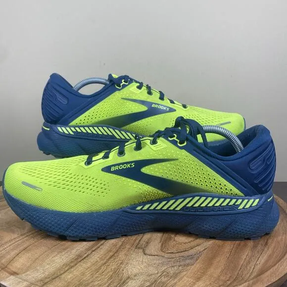 Brooks Adrenaline GTS22 Nightlife Titan Mens Neon Green Size 11.5 Running Shoes