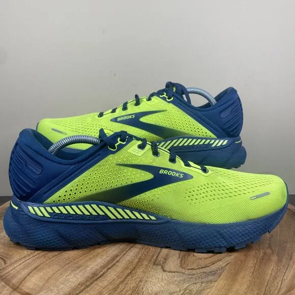 Brooks Adrenaline GTS22 Nightlife Titan Mens Neon Green Size 11.5 Running Shoes