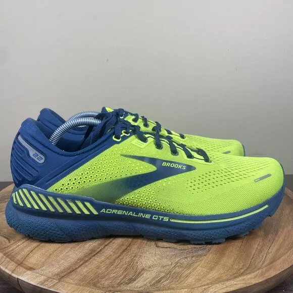 Brooks Adrenaline GTS22 Nightlife Titan Mens Neon Green Size 11.5 Running Shoes