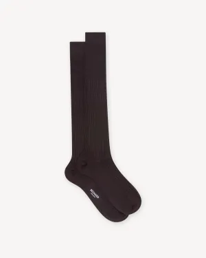 Brown Wool Knee High Socks