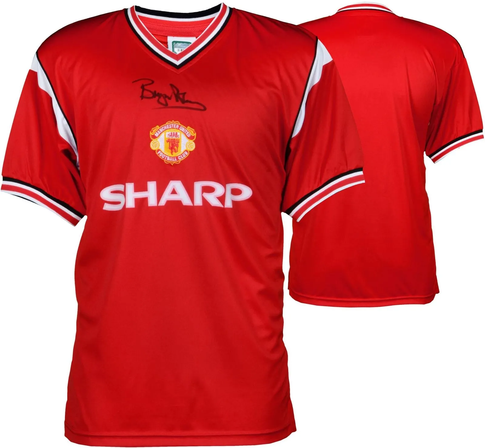 Bryan Robson Signed Autographed Manchester United Soccer Jersey (Fanatics COA)