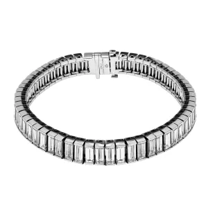Channel Set Tennis Bracelet in Platinum with Baguette Diamonds