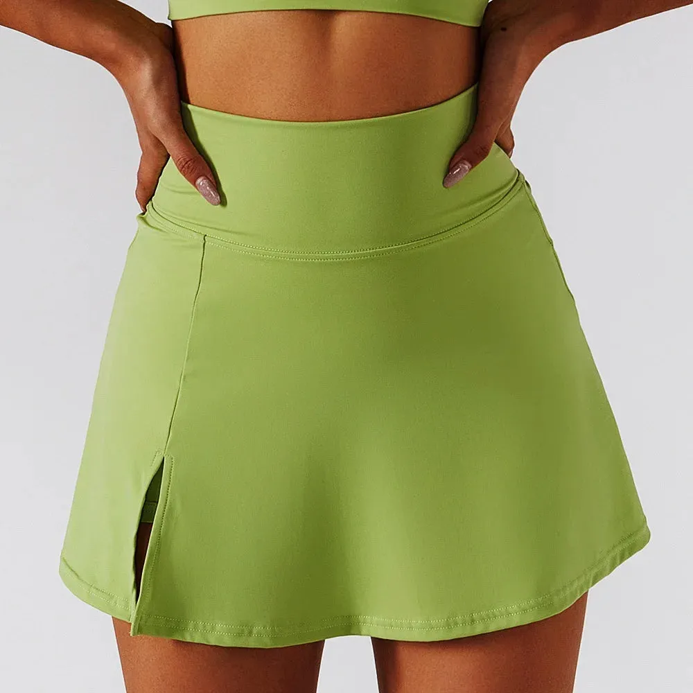 CloudHide High-Waist Tennis Skirt Shorts (Skort)