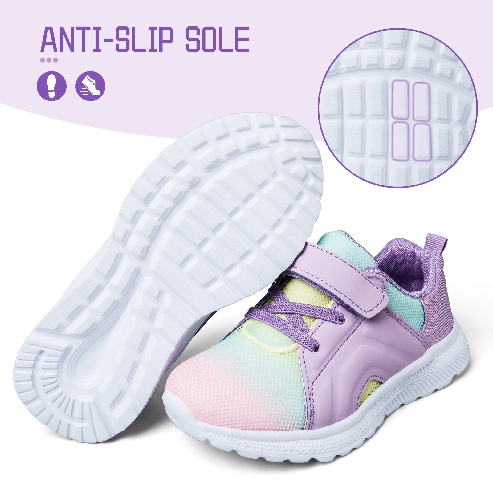 Colorful Lace-Up Velcro Tennis Sneakers