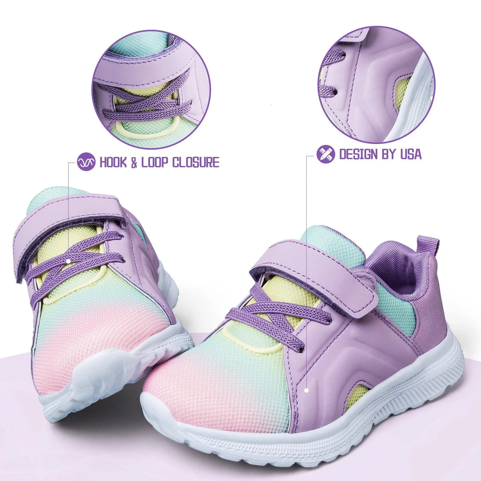 Colorful Lace-Up Velcro Tennis Sneakers