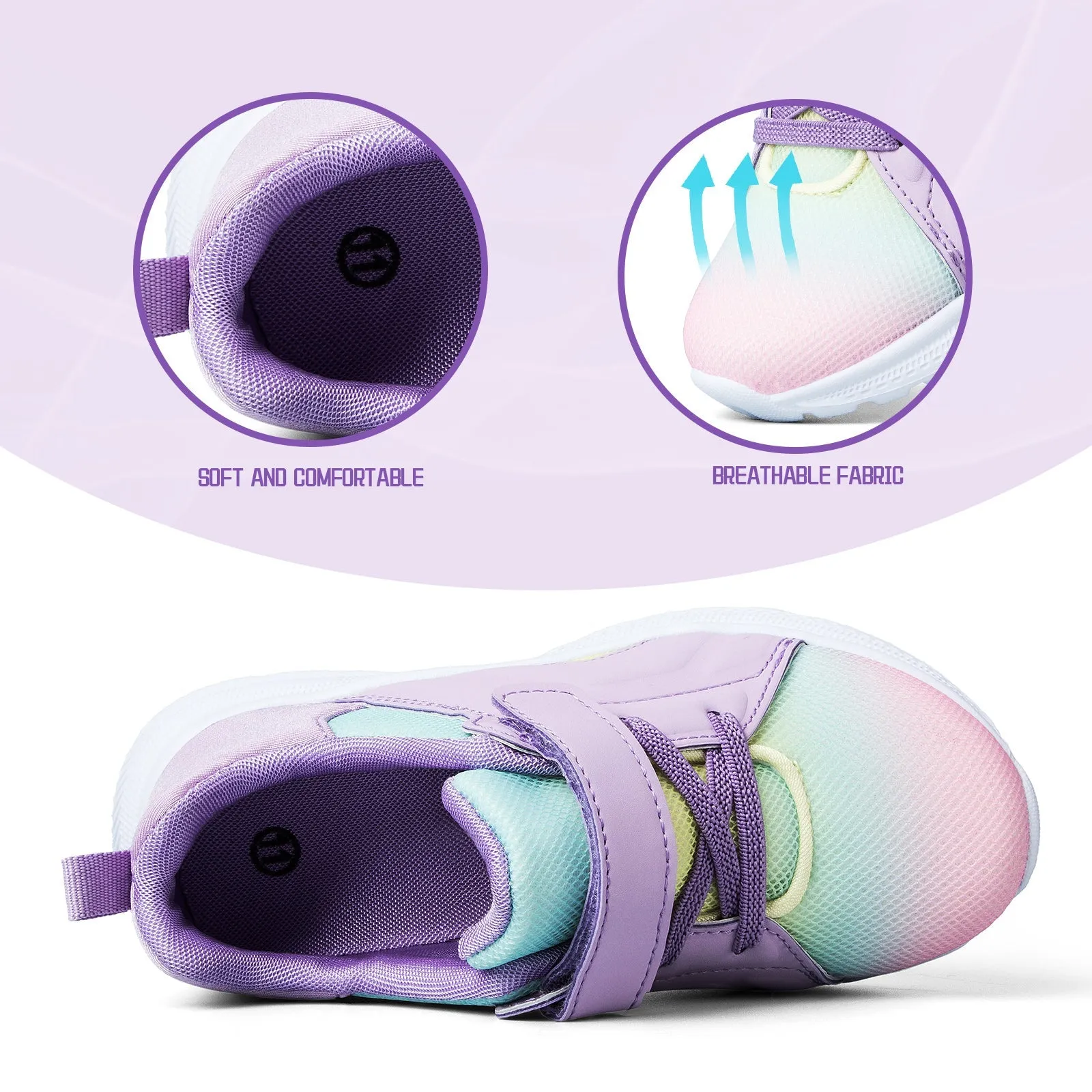 Colorful Lace-Up Velcro Tennis Sneakers