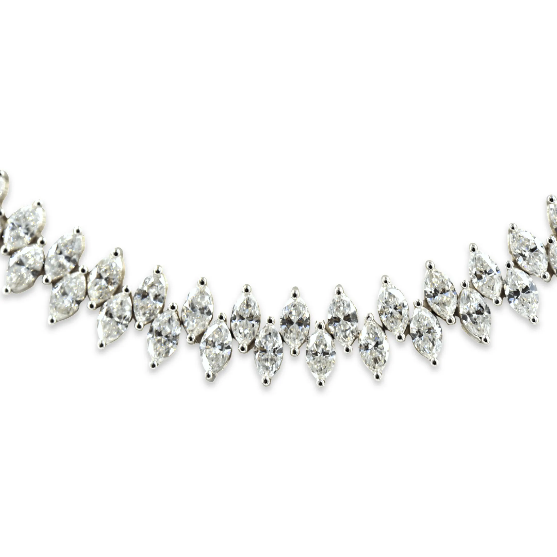 Custom Marquee Diamond Tennis Chain 18k White Gold