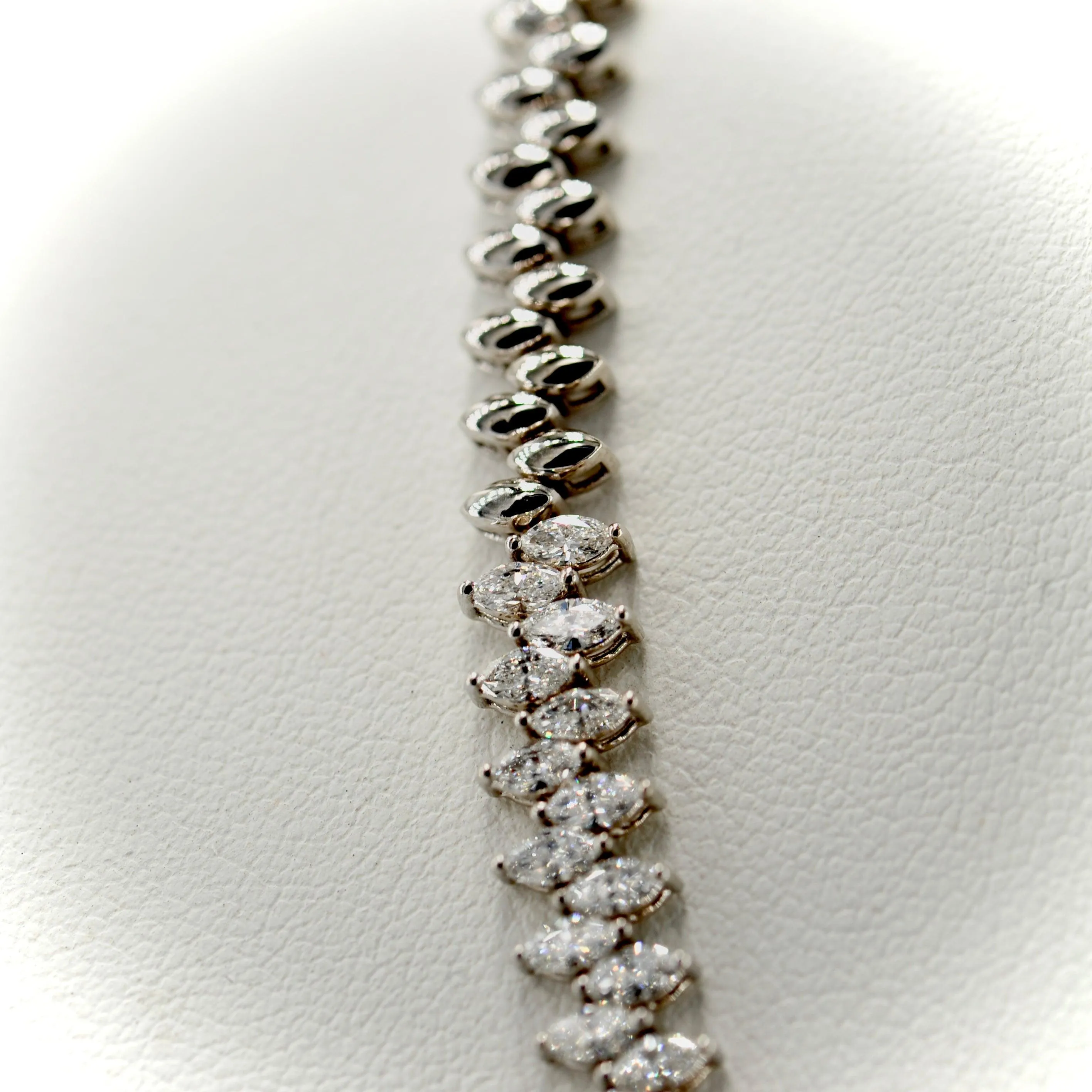 Custom Marquee Diamond Tennis Chain 18k White Gold