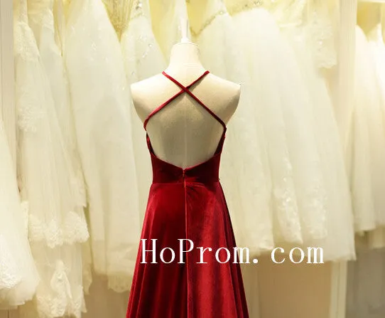 Dark Red Prom Dresses,Halter Prom Dress,Evening Dresses