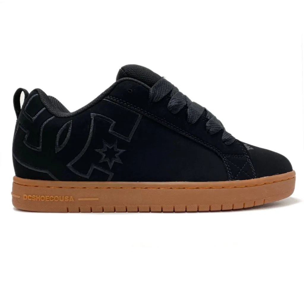 DC SHOES COURT GRAFFIK BLACK GUM TRAINERS