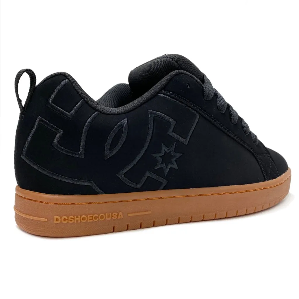 DC SHOES COURT GRAFFIK BLACK GUM TRAINERS