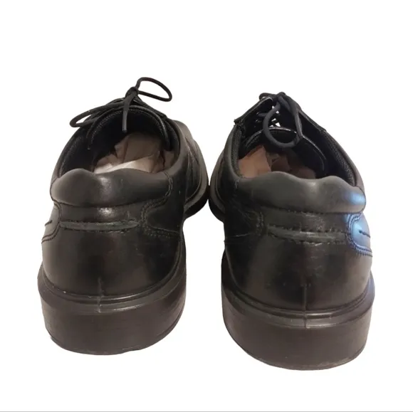 Ecco Helsinki Oxford Men's EUR 44 US 10-10.5 Black Leather Cap Toe Lace Up Shoes