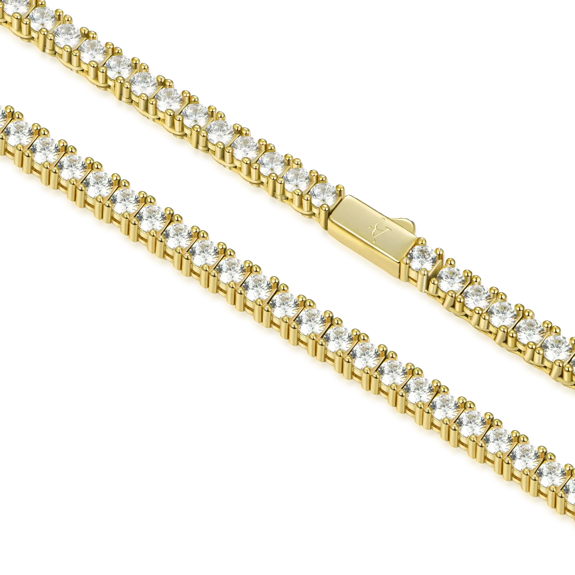Fleur De Lis Cross Pendant   Tennis Chain Gift Set