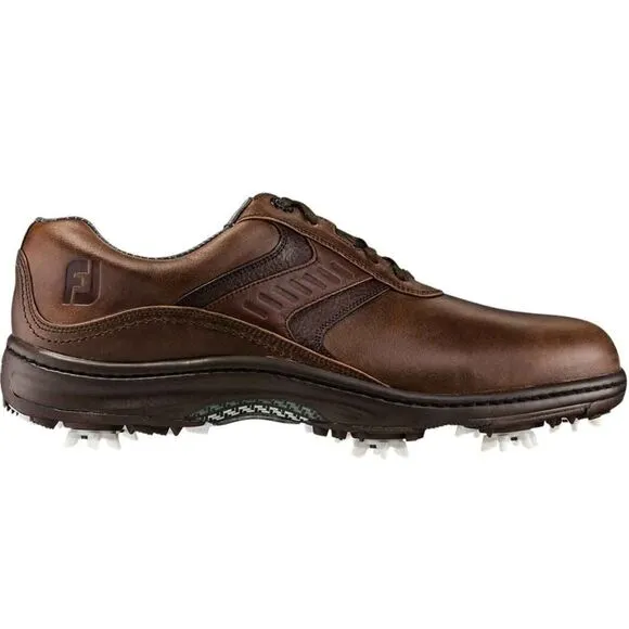 FOOTJOY Contour Series Brown Leather Golf Shoes with Spikes Size 10W 10 54193
