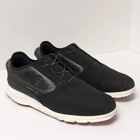 FootJoy Superlites XP Golf Shoes, Black, Men's 11 Wide