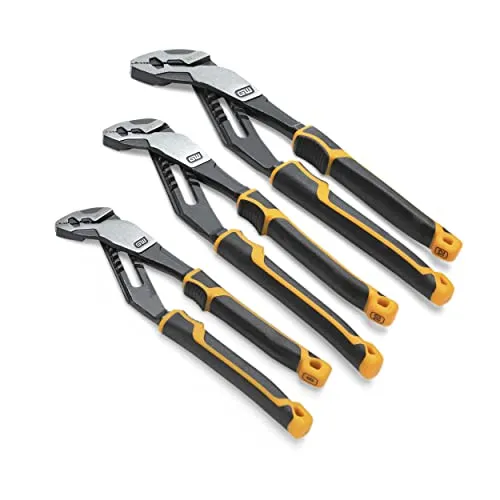 GEARWRENCH 8", 10”, & 12” PITBULL K9 Straight Jaw Dual Material Tongue and Groove Pliers Set - 82205CAZ