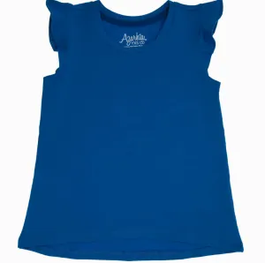 Girls Ruffle Shirt - Royal