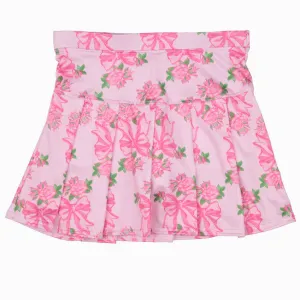 Girls Tennis Skirt - Pink Bows