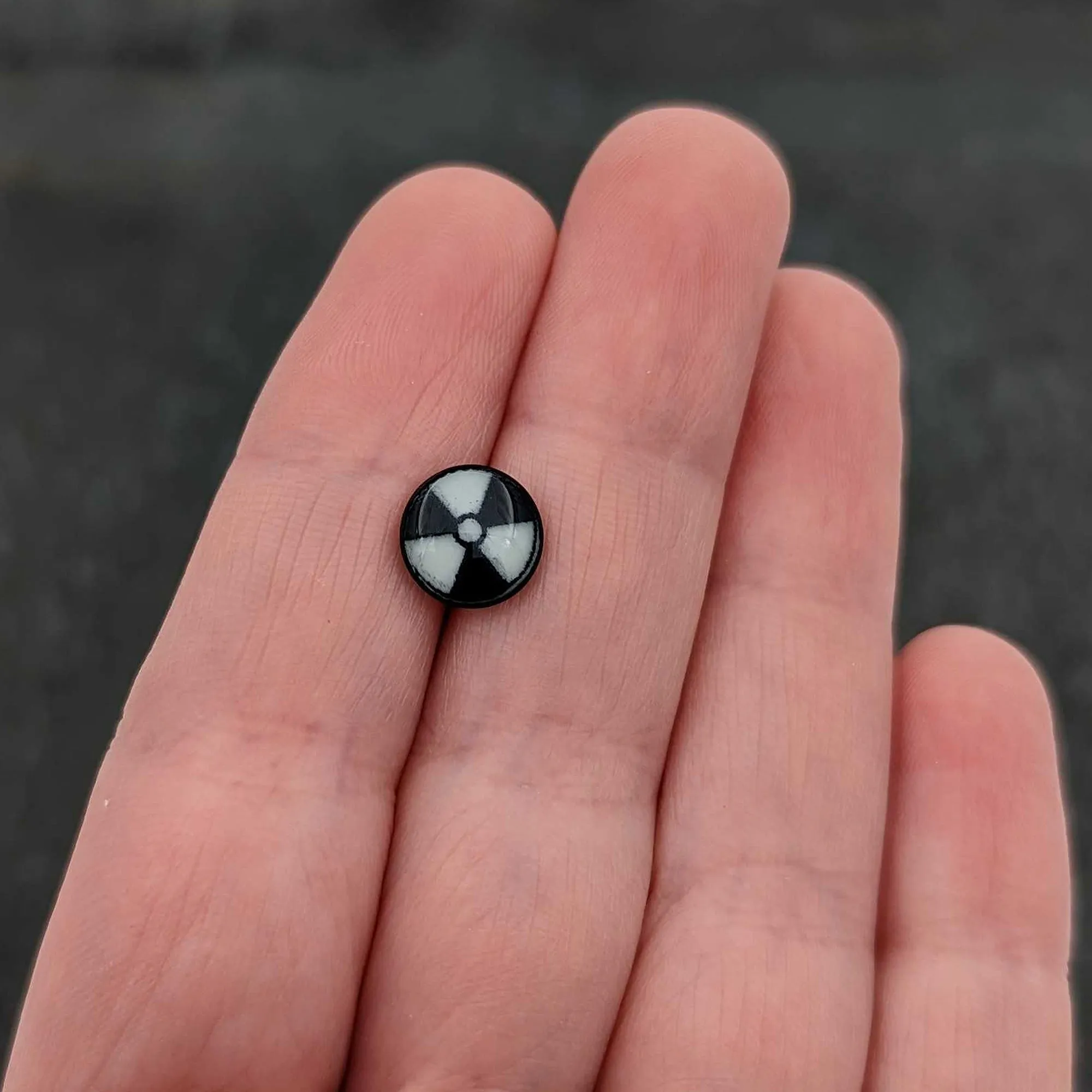 Glow in the Dark Black Anodized Radioactive Barbell Tongue Ring