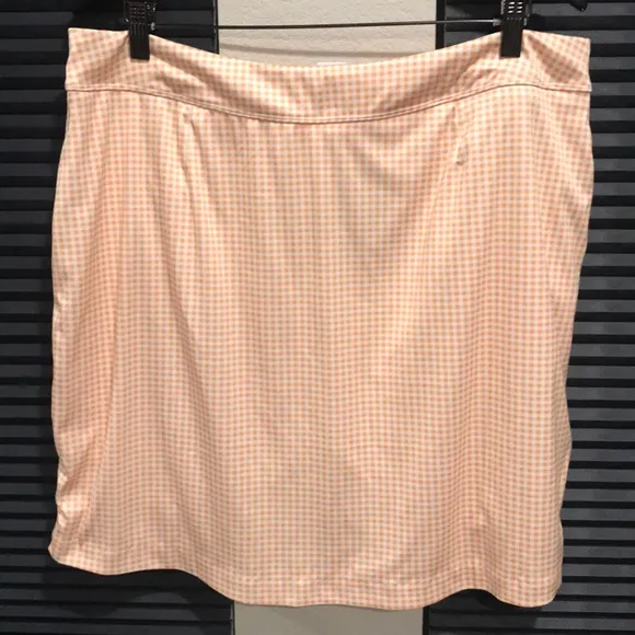Greg Norman Play Dry Gingham Golf Skort Orange