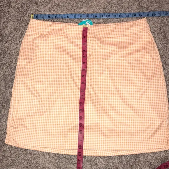Greg Norman Play Dry Gingham Golf Skort Orange