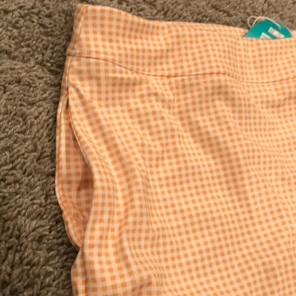 Greg Norman Play Dry Gingham Golf Skort Orange