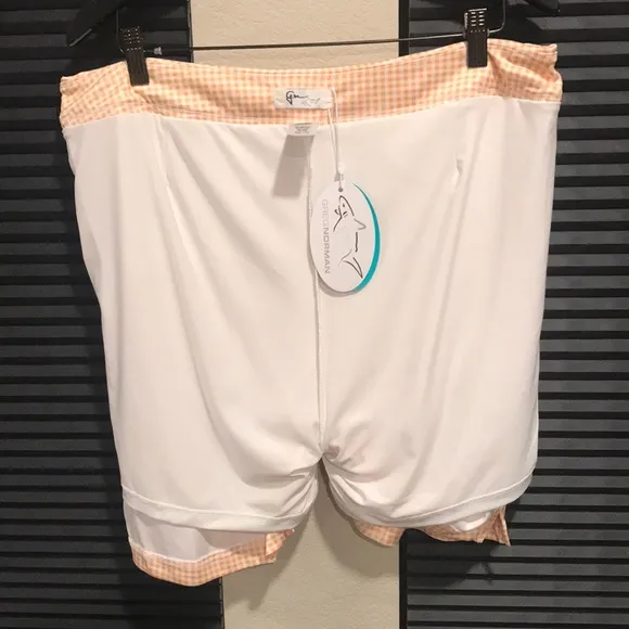 Greg Norman Play Dry Gingham Golf Skort Orange