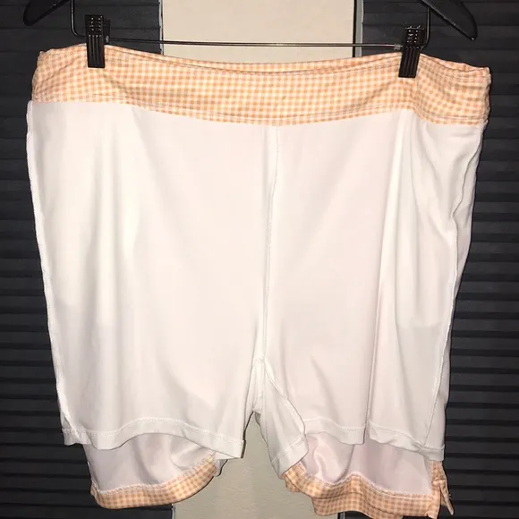 Greg Norman Play Dry Gingham Golf Skort Orange