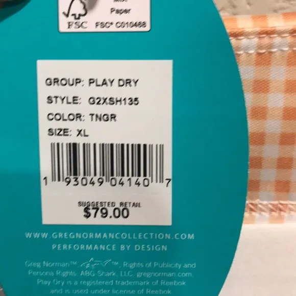 Greg Norman Play Dry Gingham Golf Skort Orange