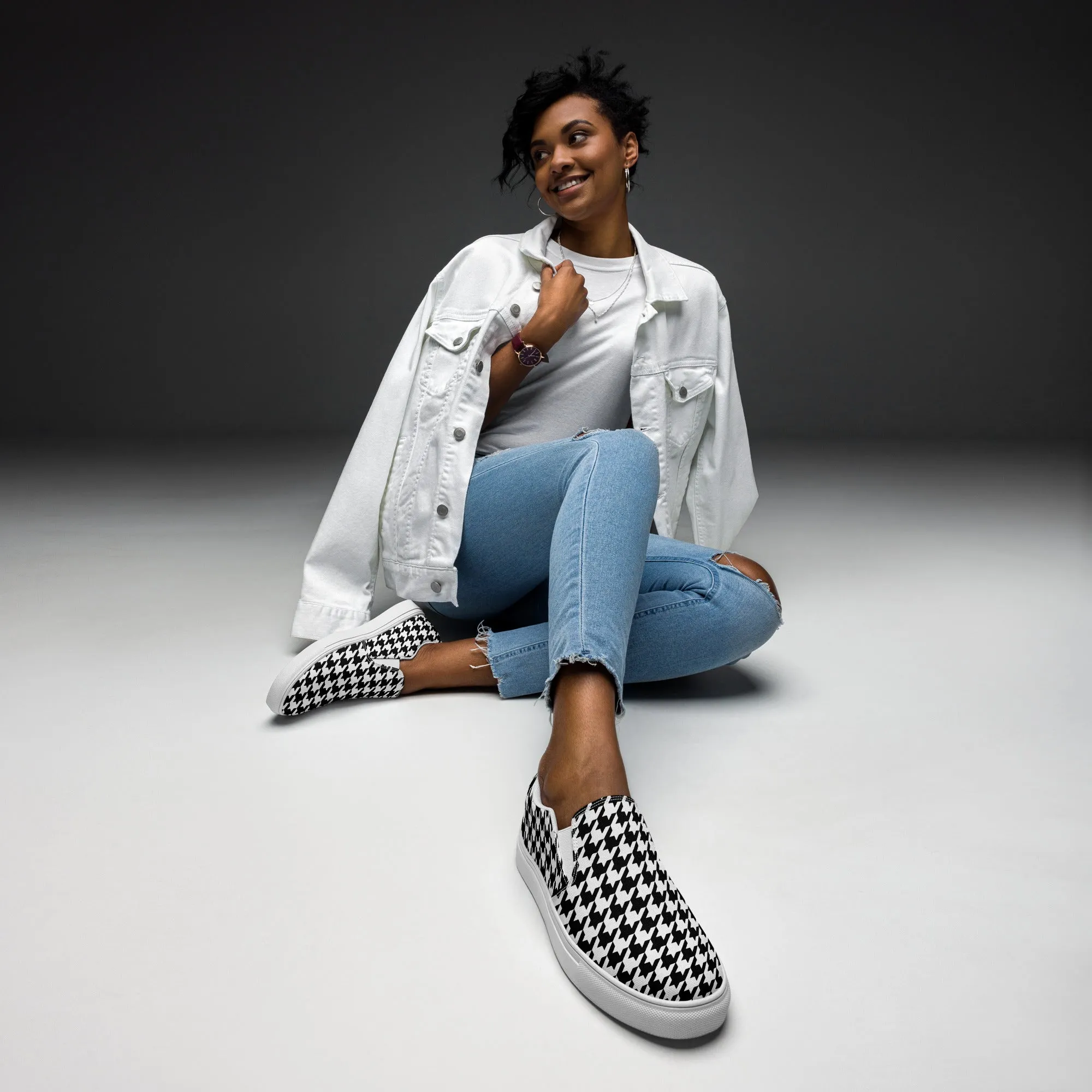 Heritage Houndstooth Vibe Slip-On Canvas Shoes