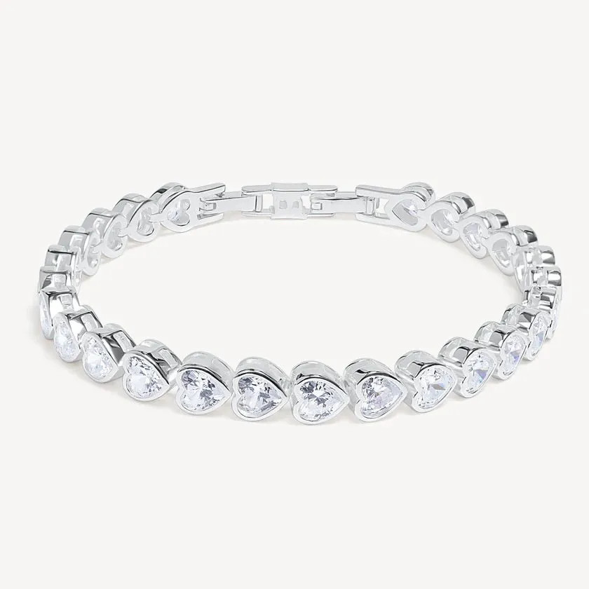 Hillberg & Berk Sterling Silver Adore Bezel Tennis Bracelet