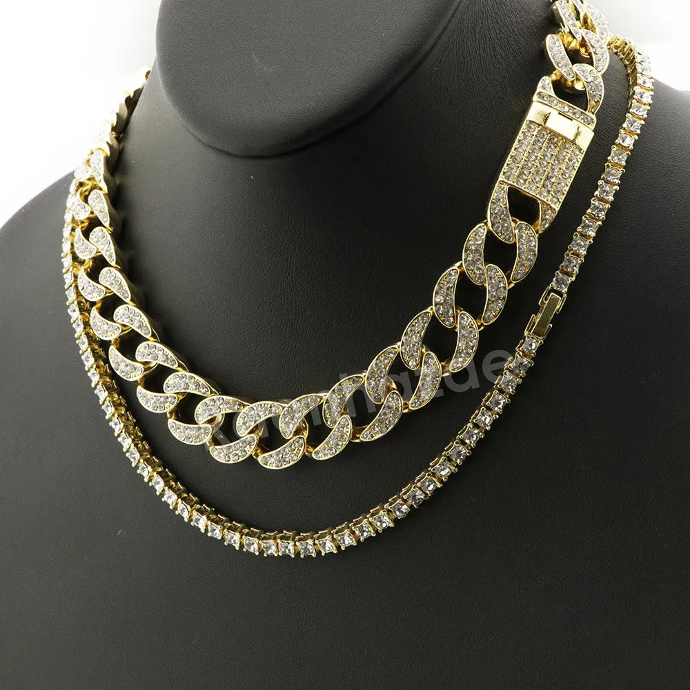 Hip Hop Quavo Jesus Face Miami Cuban Choker Tennis Chain Necklace L29