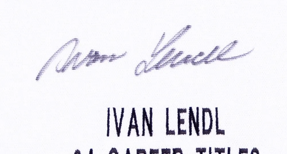 Ivan Lendl Signed Career Highlight Stat Tennis Shirt (MAB COA) 94 Career Titles