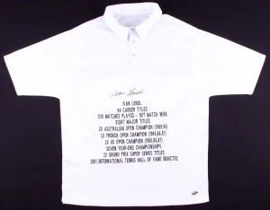 Ivan Lendl Signed Career Highlight Stat Tennis Shirt (MAB COA) 94 Career Titles