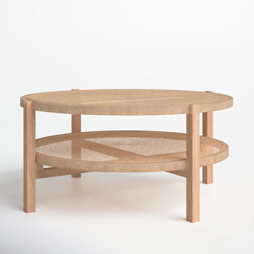 IzabellaI Solid Wood Coffee Table with Storage Sand & Stable™ Table Base Color: Natural