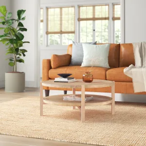 IzabellaI Solid Wood Coffee Table with Storage Sand & Stable™ Table Base Color: Natural