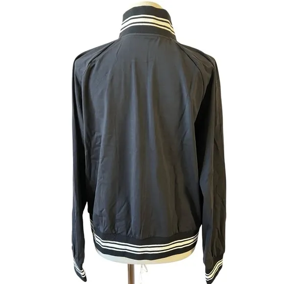 J MCLAUGHLIN ELETTRA FULL ZIP JACKET NYLON BLEND VARSITY STRIPES ATHLETIC M