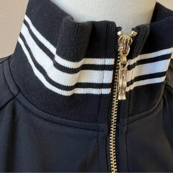 J MCLAUGHLIN ELETTRA FULL ZIP JACKET NYLON BLEND VARSITY STRIPES ATHLETIC M