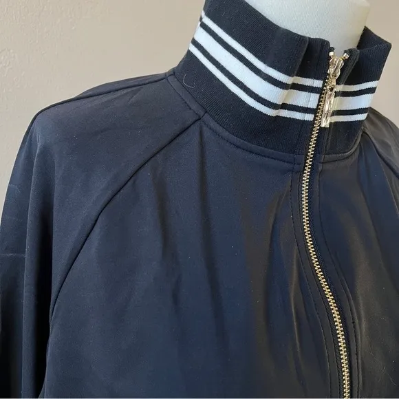 J MCLAUGHLIN ELETTRA FULL ZIP JACKET NYLON BLEND VARSITY STRIPES ATHLETIC M