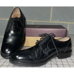 Johnston &amp; Murphy Tabor Black Calfskin Dress Plain‎ Toe Oxford Shoes 11 M EUC