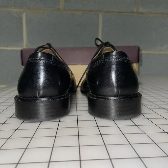 Johnston &amp; Murphy Tabor Black Calfskin Dress Plain‎ Toe Oxford Shoes 11 M EUC