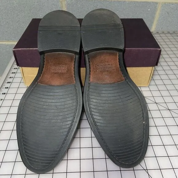 Johnston &amp; Murphy Tabor Black Calfskin Dress Plain‎ Toe Oxford Shoes 11 M EUC