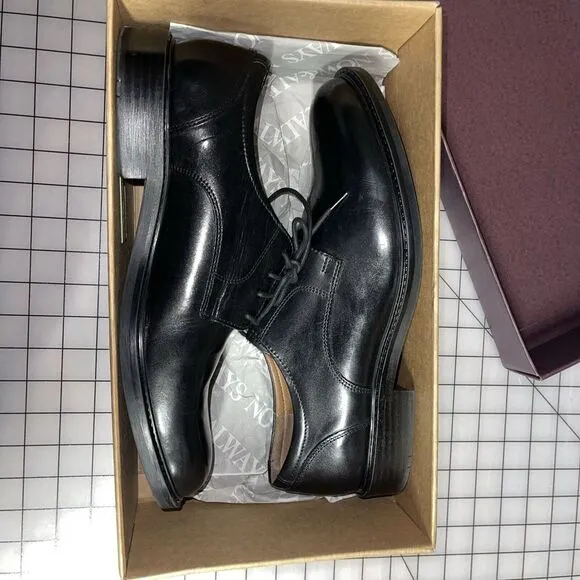 Johnston &amp; Murphy Tabor Black Calfskin Dress Plain‎ Toe Oxford Shoes 11 M EUC