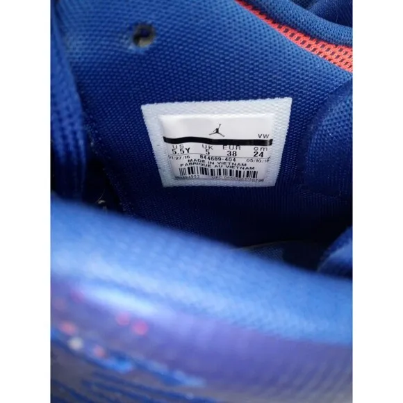 Jordan Superfly 5 Royal Blue/Infrared, Used Size 5.5Y 7 Woman's